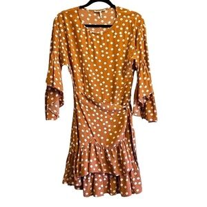Maje Mini Polka Dot wrap style with Tie Dress Bell Sleeves Women's US S/Maje 1
